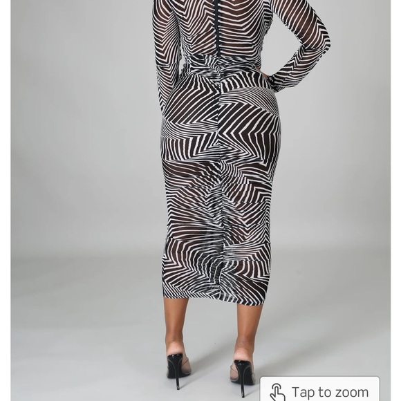 Plus sheer stretch midi dress size 2xl - Picture 2 of 4